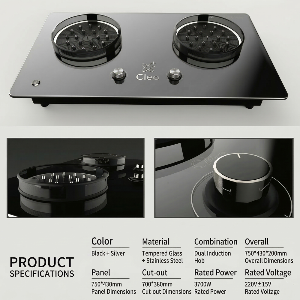 Cleo Dual Induction Electric Flame Stove